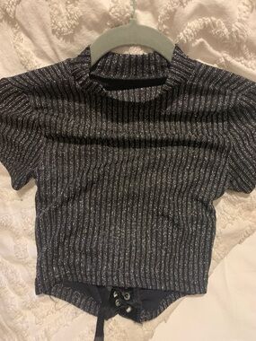 Black and Gray Women's Top